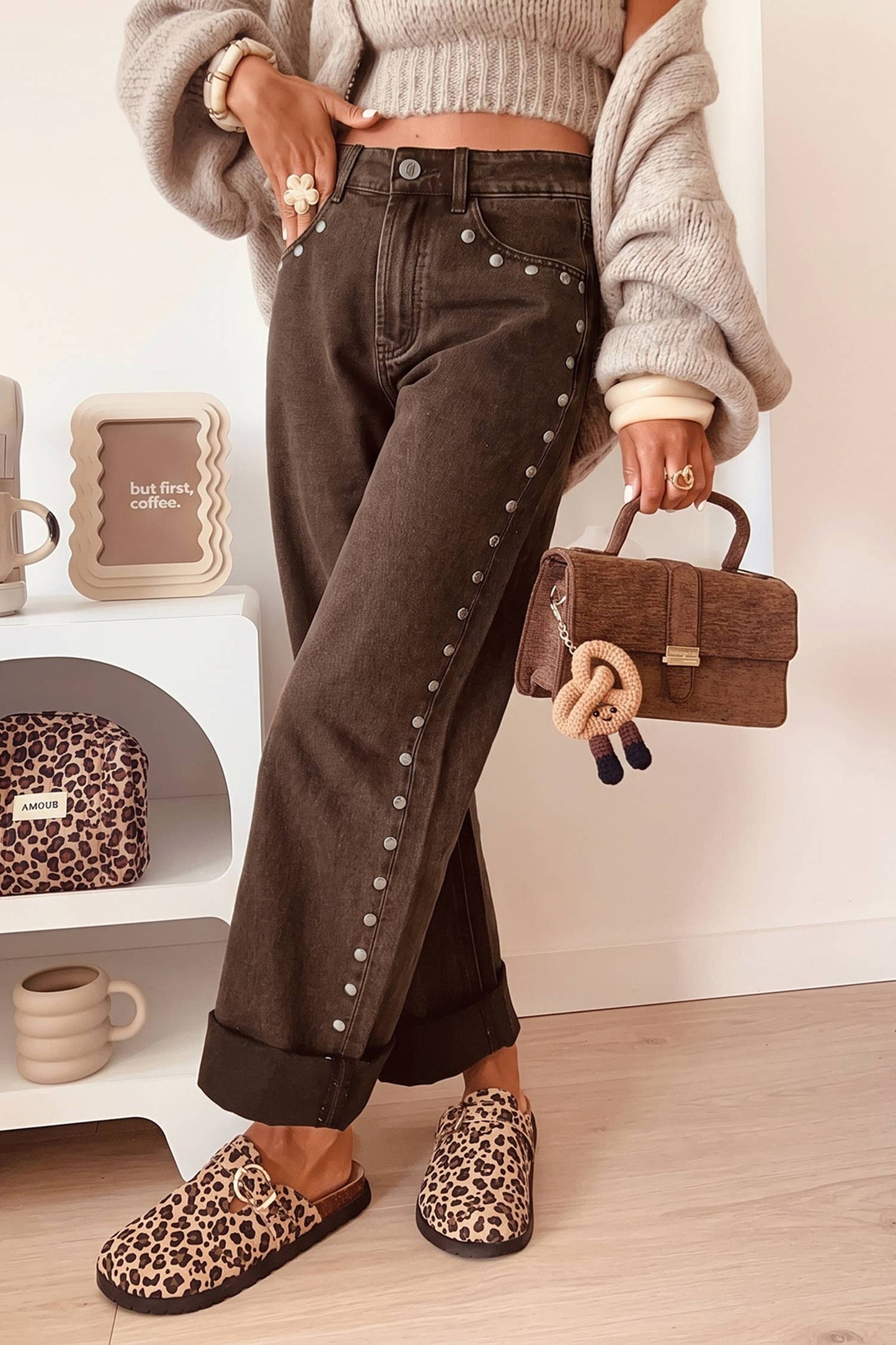 Decorative Studs Casual Jeans
