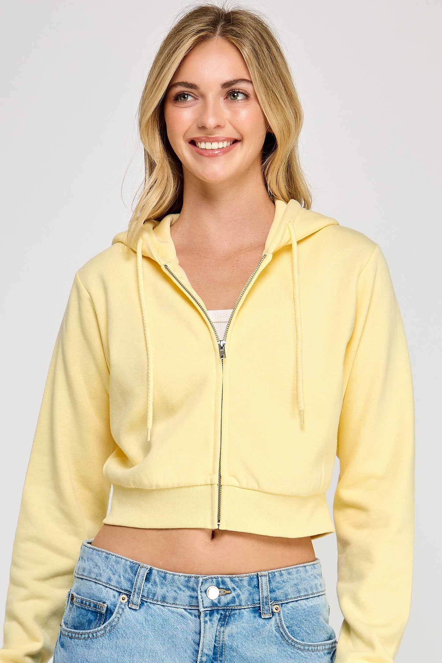 Crop Zip Up Hoodie