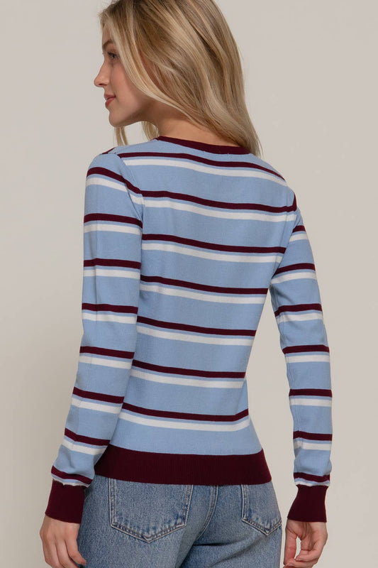 Blue and Brown Stripe Sweater