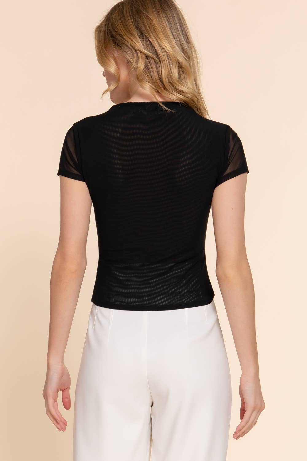 High Neck Mesh Top