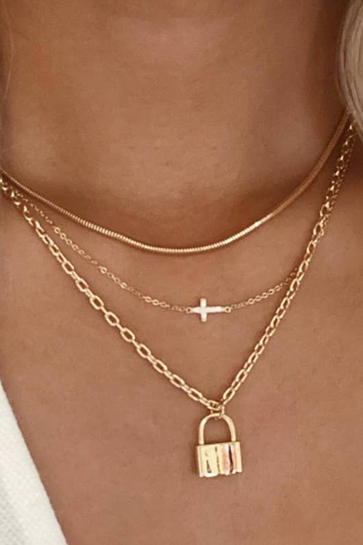 LOCK LAYERED NECKLACE