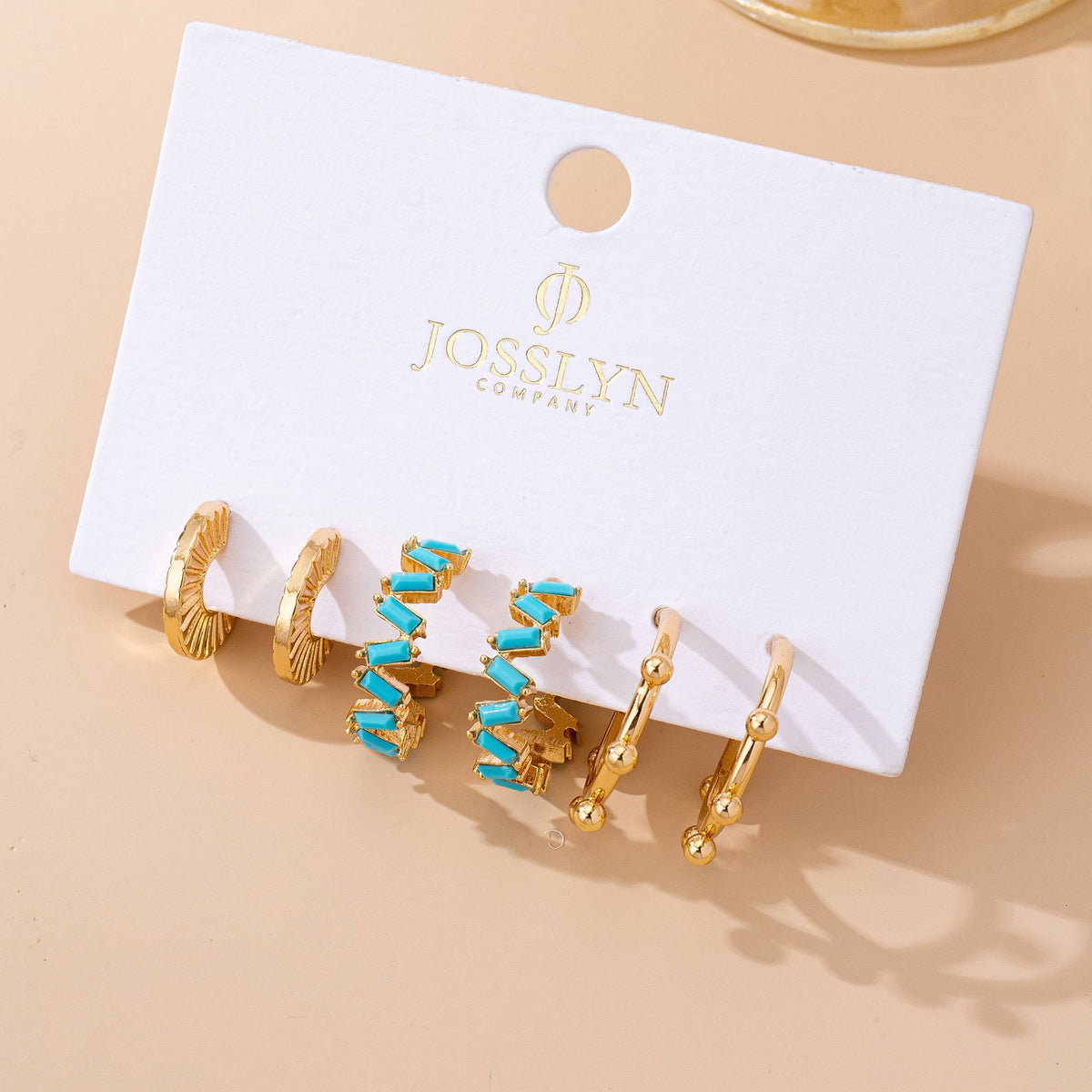Turquoise Hoop Trio Earring Set