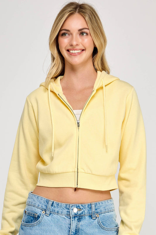 Crop Zip Up Hoodie