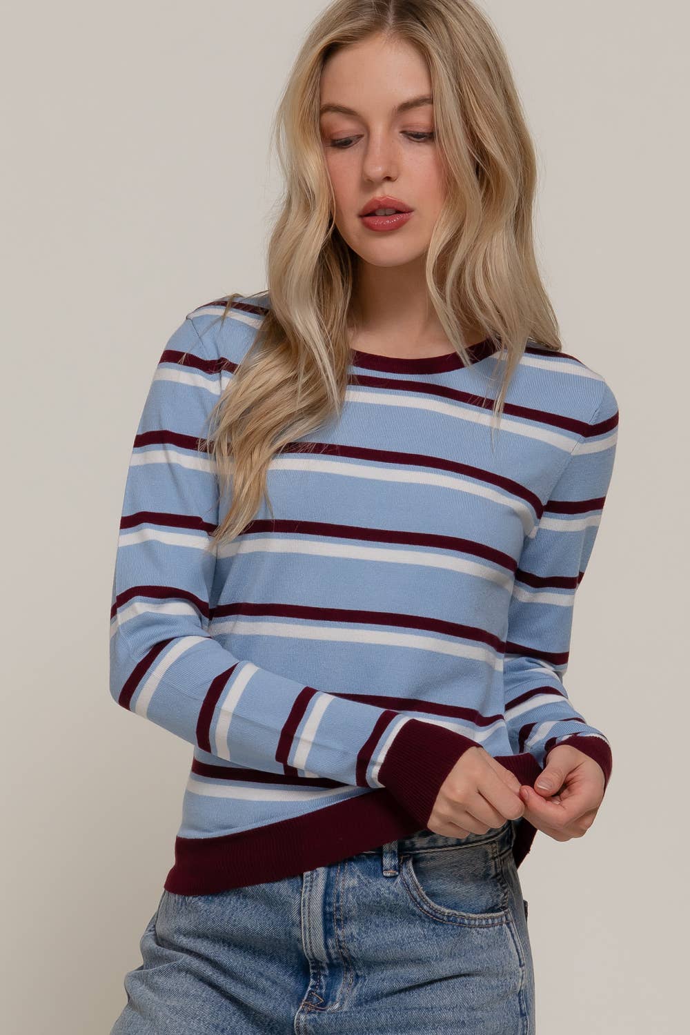 Blue and Brown Stripe Sweater