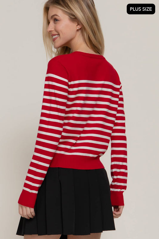 Stripe Sweater Cardigan
