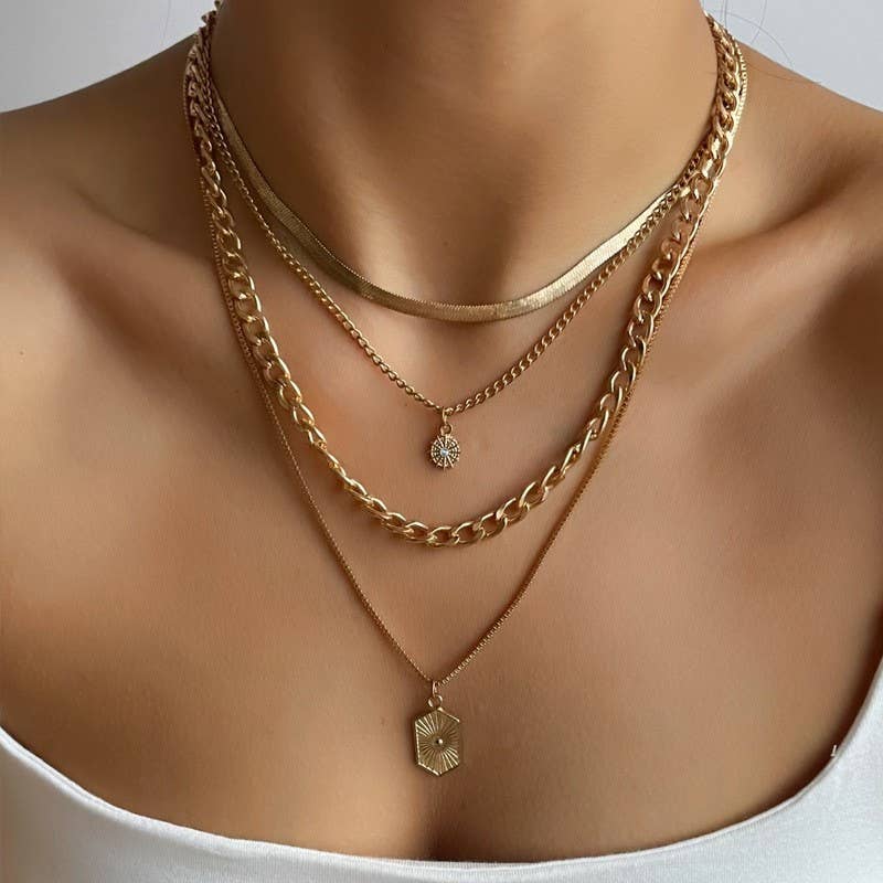 DOUBLE CHARM MULTI LAYER NECKLACE