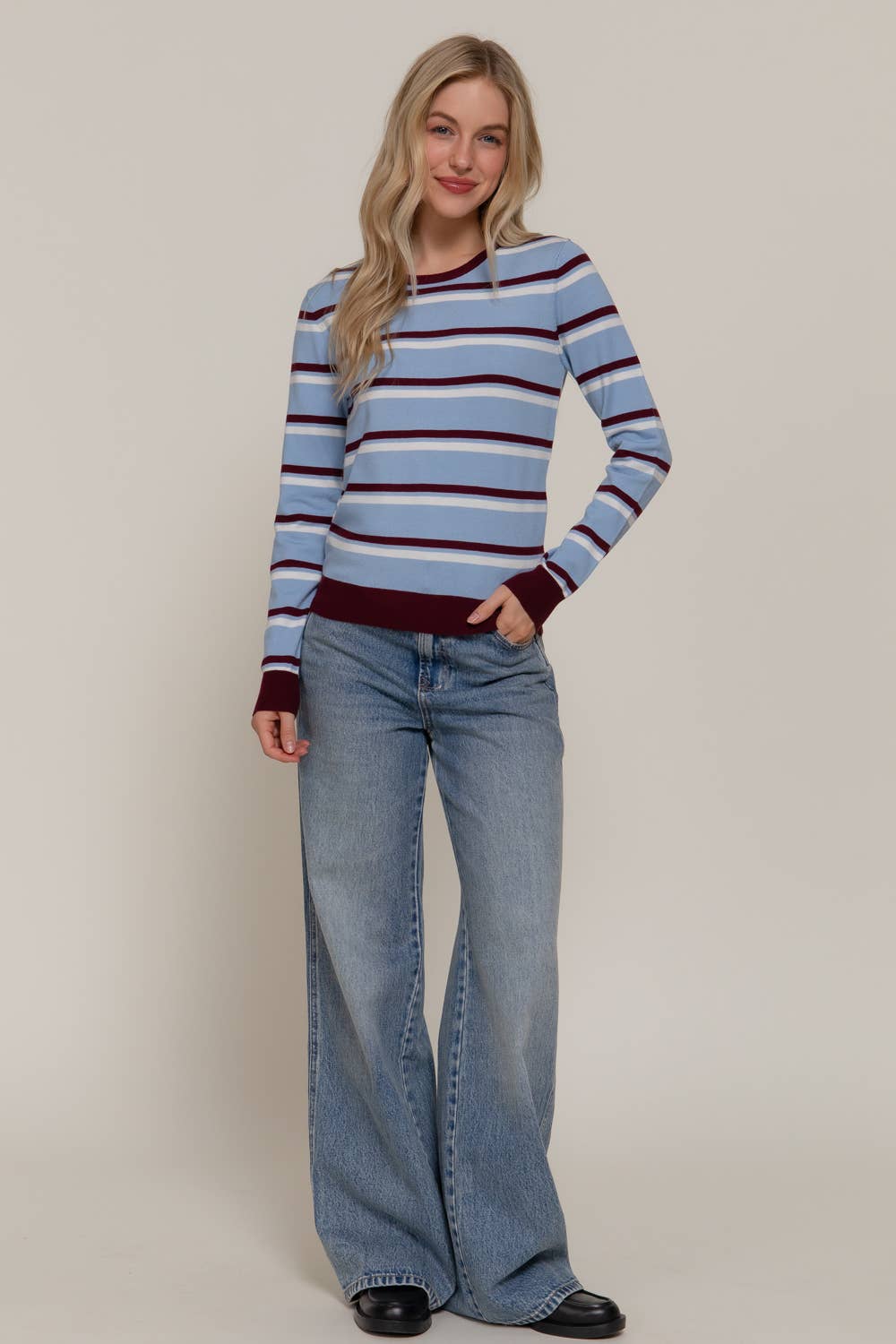 Blue and Brown Stripe Sweater