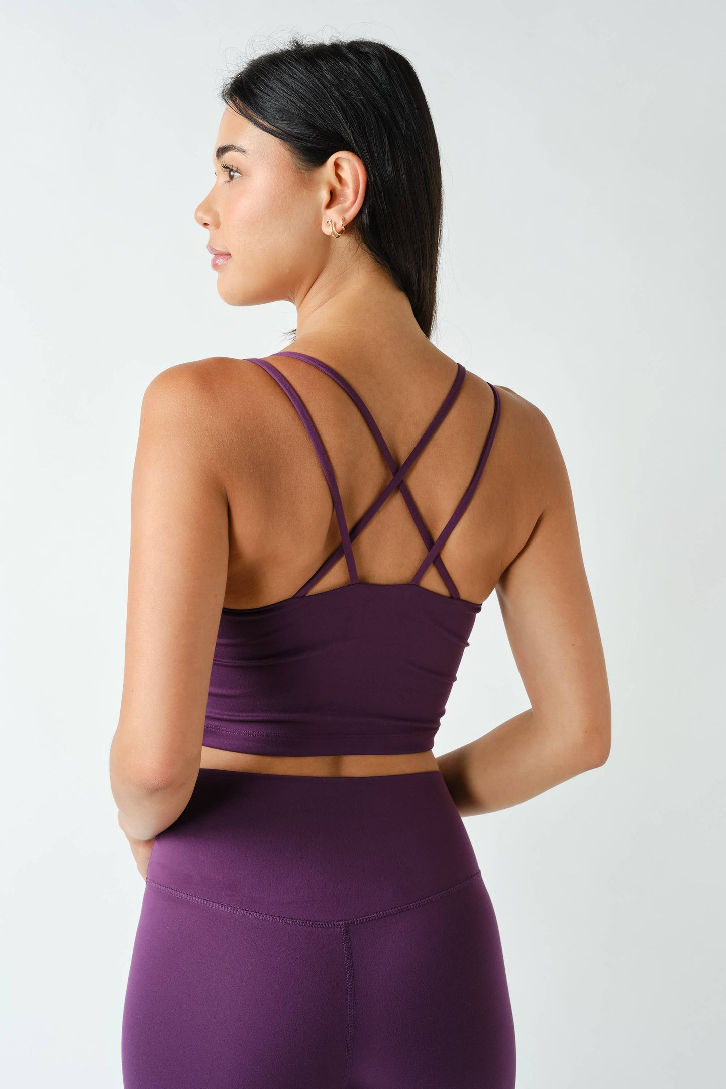 Venice Cloud  Criss-Cross Sports Bra - Purple Iris