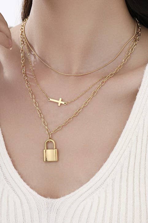LOCK LAYERED NECKLACE