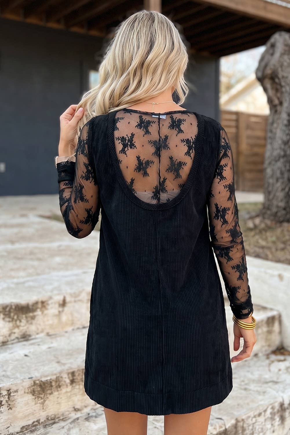 Corduroy Dress With Patched Pockets
