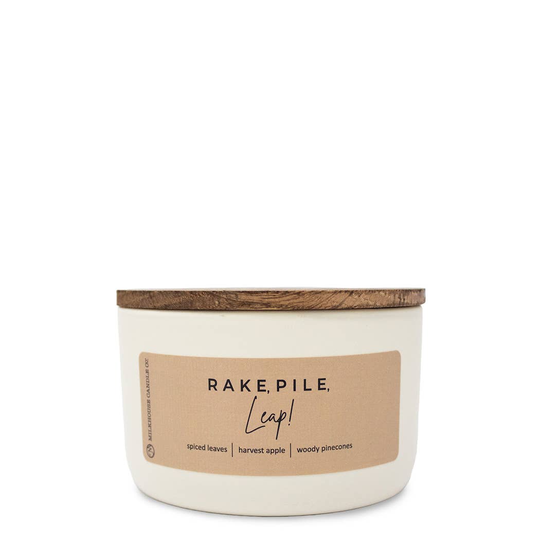 Rake, Pile, Leap Signature Statement Candle