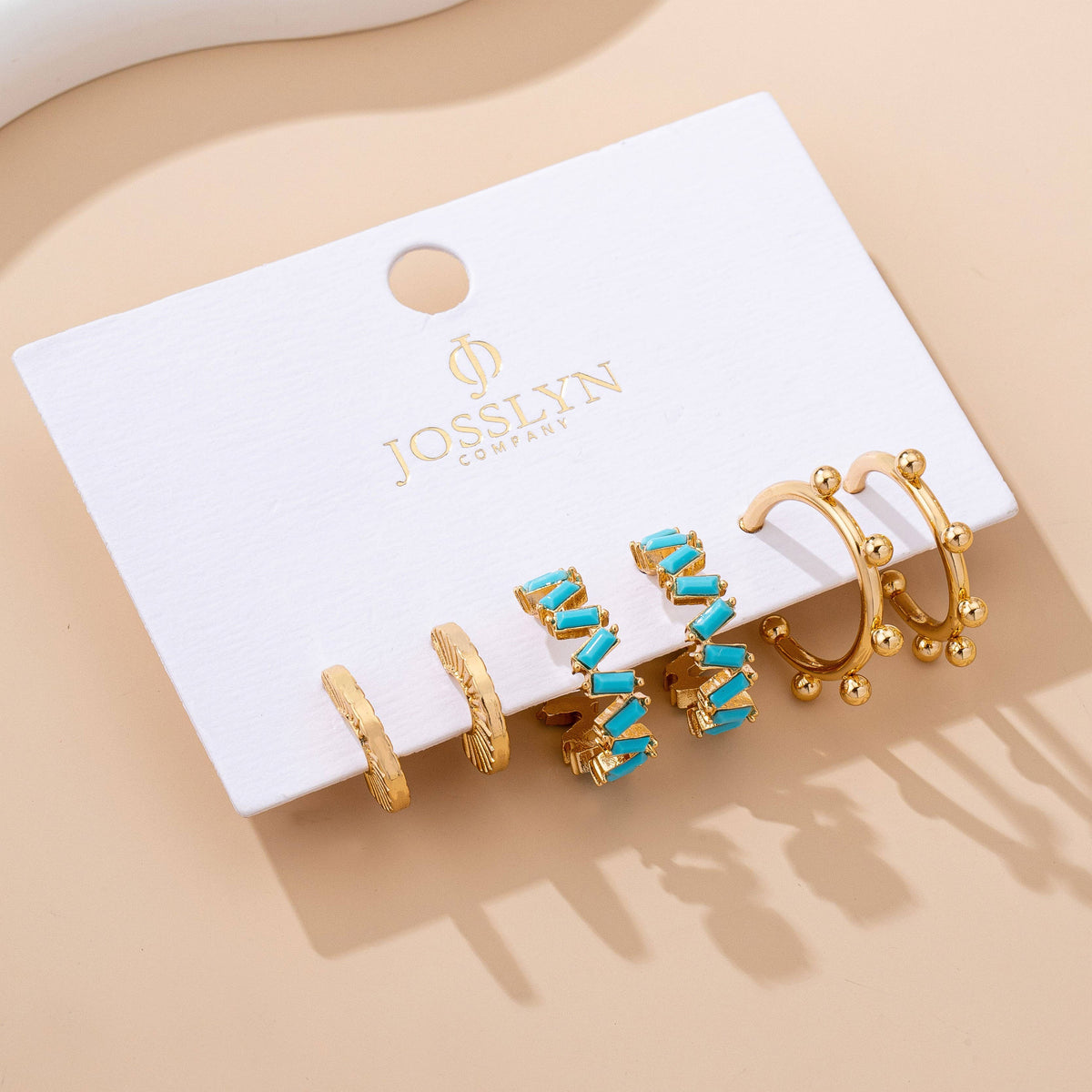 Turquoise Hoop Trio Earring Set