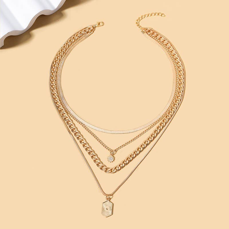 DOUBLE CHARM MULTI LAYER NECKLACE