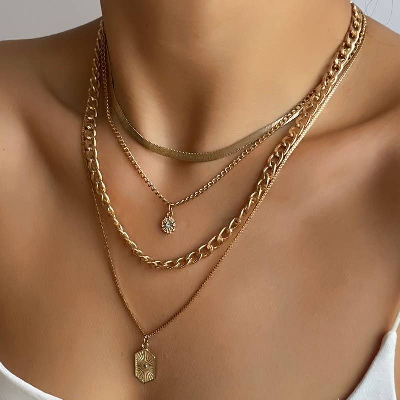 DOUBLE CHARM MULTI LAYER NECKLACE