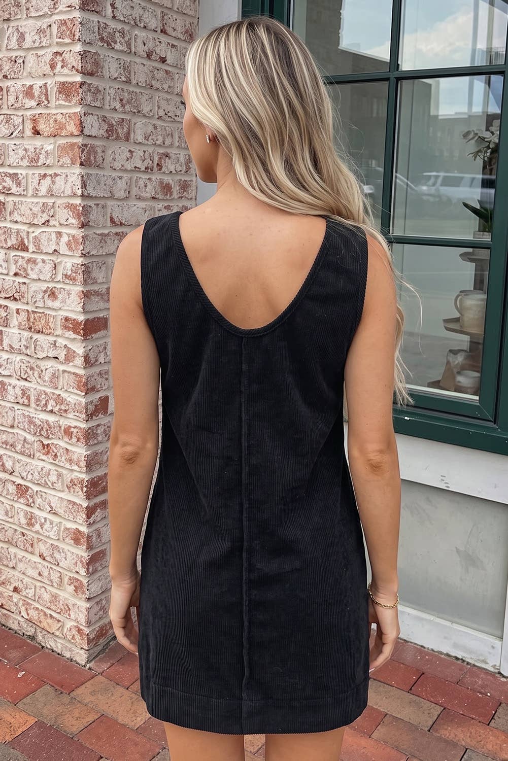 Corduroy Dress With Patched Pockets