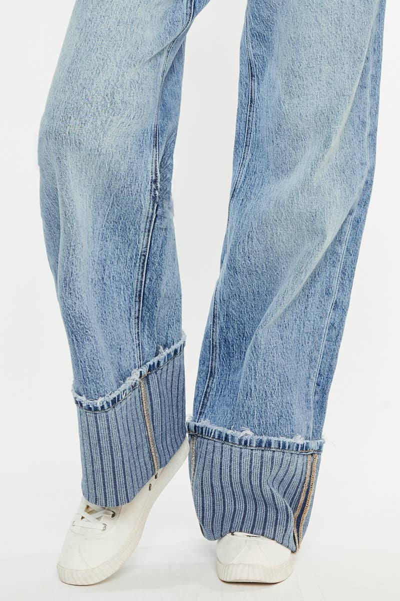 Kan Can Stripe Cuffed Jeans