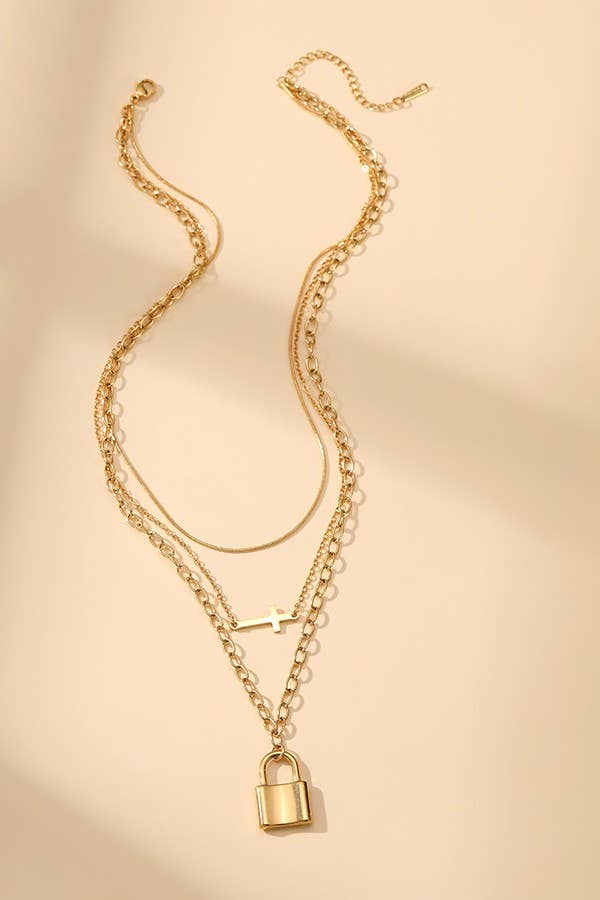 LOCK LAYERED NECKLACE