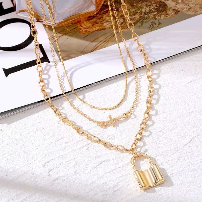 LOCK LAYERED NECKLACE